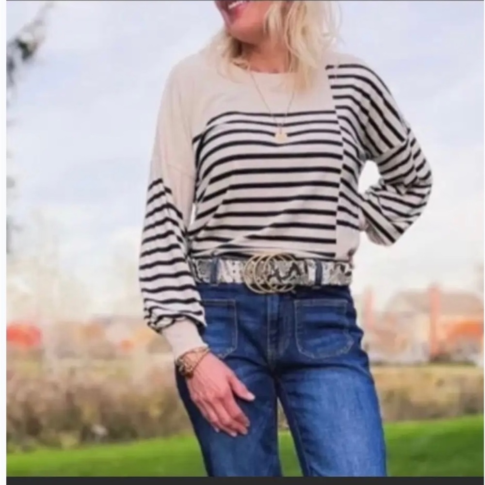 Cabi Box Stripe Tee 4237